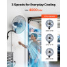 VEVOR Ventilateur Mural Industriel 45,7 cm, Ventilateur Oscillant pour Garage, Atelier, Entrepôt et Salle de Sport, 3 Vitesses, 