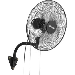 VEVOR Ventilateur Mural Industriel 45,7 cm, Ventilateur Oscillant pour Garage, Atelier, Entrepôt et Salle de Sport, 3 Vitesses, 