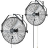 VEVOR Ventilateur Mural Industriel 50,5 cm Lot de 2, Ventilateur Mural pour Atelier, Garage, Entrepôt et Salle de Sport, 3 Vites