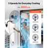 VEVOR Ventilateur Mural Industriel 50 cm, Ventilateur Oscillant pour Atelier, Garage, Entrepôt et Salle de Sport, 3 Vitesses, Os