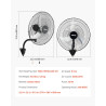VEVOR Ventilateur Mural Industriel 50 cm, Ventilateur Oscillant pour Atelier, Garage, Entrepôt et Salle de Sport, 3 Vitesses, Os