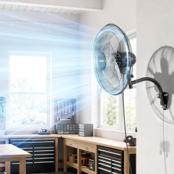 VEVOR Ventilateur Mural Industriel 50 cm, Ventilateur Oscillant pour Atelier, Garage, Entrepôt et Salle de Sport, 3 Vitesses, Os