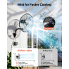 VEVOR Ventilateur Mural Industriel Brumisateur 50,5 cm, Ventilateur Oscillant avec Télécommande pour Atelier, Garage, Entrepôt e
