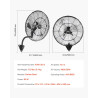 VEVOR Ventilateur Mural Industriel Brumisateur 50,5 cm, Ventilateur Oscillant avec Télécommande pour Atelier, Garage, Entrepôt e