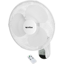 Cofan Ventilateur mural avec minuterie et télécommande | Puissance de 50 W