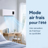 Générique Ventilateur Mural Air Froid et Chauffage avec Télécommande, Ventilateur Chaud/Froid à Poser ou Mural, Écran LCD, Minut