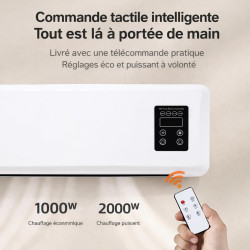 Générique Ventilateur Mural Air Froid et Chauffage avec Télécommande, Ventilateur Chaud/Froid à Poser ou Mural, Écran LCD, Minut