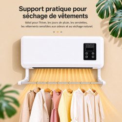 Générique Ventilateur Mural Air Froid et Chauffage avec Télécommande, Ventilateur Chaud/Froid à Poser ou Mural, Écran LCD, Minut