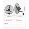 VEVOR Ventilateur Mural Industriel Brumisateur 61 cm, Ventilateur Oscillant pour Garage, Atelier, Entrepôt et Salle de Sport, Pr