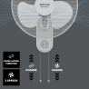 Taurus Greco Wall Ventilateur Mural Silencieux 3 Vitesses Sélecteur de Vitesse Oscillant Interrupteur à Tirette Grille Amovible 