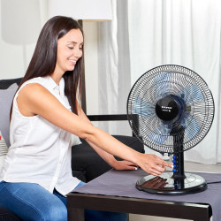 Taurus Boreal 12 Elegance - Ventilateur de table 45W, 5 lames, système d'oscillation et d'inclinaison, 3 vitesses, diamètre 30cm