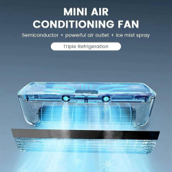 Ventilateur de climatiseur portable avec télécommande, chargement sans fil, refroidissement instantané, 3 vitesses, design mural