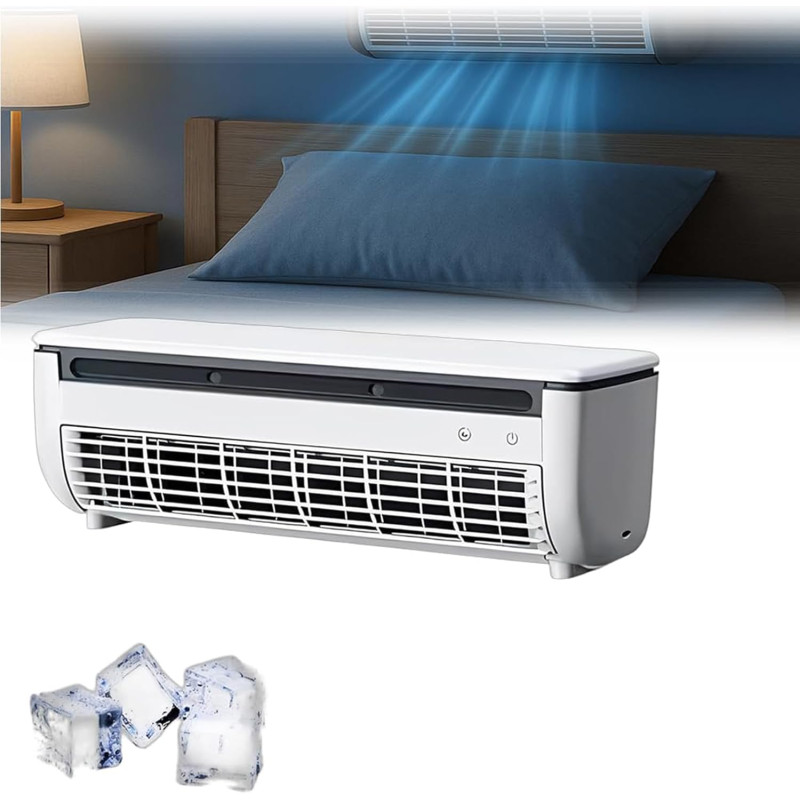 Ventilateur de climatiseur portable avec télécommande, chargement sans fil, refroidissement instantané, 3 vitesses, design mural