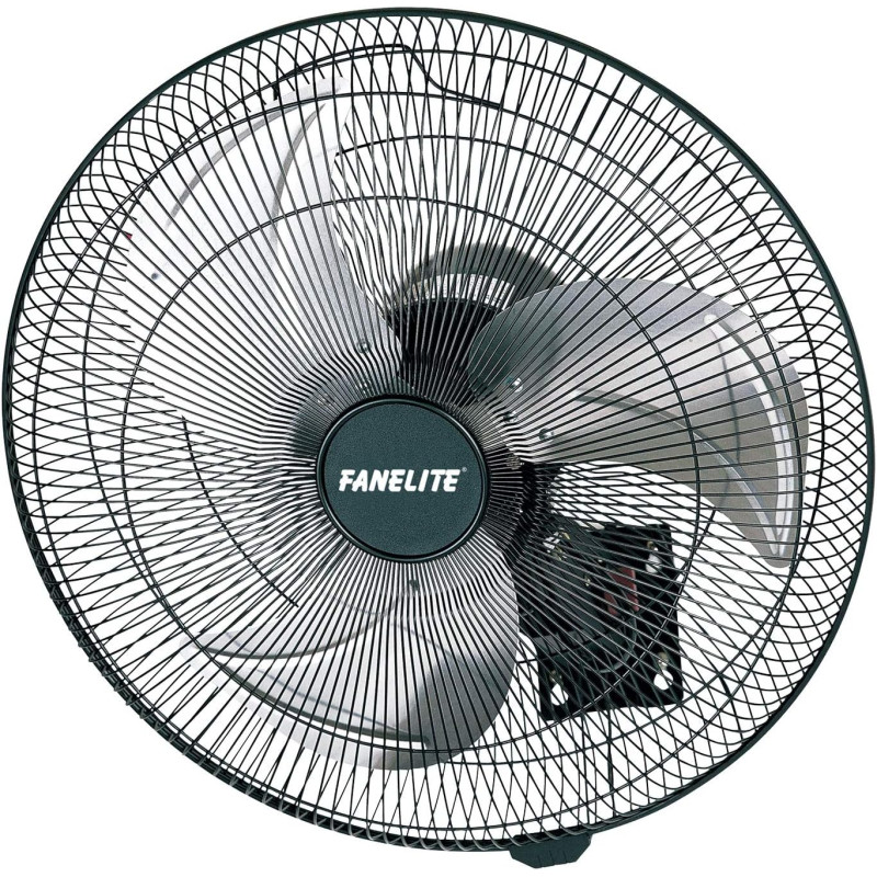 Fanelite - Ventilateur mural 45T-W - Diamètre 45 cm - 3 vitesses - Avec cordons - Oscillant ou fixe - Professionnel - Fort débit