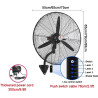 Ventilateur Mural Oscillant 55 Cm/65 Cm/75 Cm Avec 3 Vitesses, Tête Oscillante À 120 Degrés, Pour La Maison, Le Bureau, L'atelie