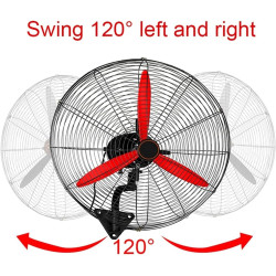 Ventilateur Mural Oscillant 55 Cm/65 Cm/75 Cm Avec 3 Vitesses, Tête Oscillante À 120 Degrés, Pour La Maison, Le Bureau, L'atelie