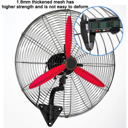Ventilateur Mural Oscillant 55 Cm/65 Cm/75 Cm Avec 3 Vitesses, Tête Oscillante À 120 Degrés, Pour La Maison, Le Bureau, L'atelie