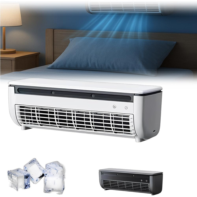 Générique Ventilateur mural sans perçage, unité de refroidissement portable pour cuisine chambre camping car, ventilateur silenc