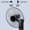Ventilateur mural solaire 40 cm, silencieux et oscillant, avec télécommande, 3 vitesses, minuterie, 5 pales, inclinaison réglabl