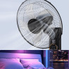 Ventilateur mural solaire 40 cm, silencieux et oscillant, avec télécommande, 3 vitesses, minuterie, 5 pales, inclinaison réglabl