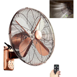 Ventilateur oscillant mural rétro en métal avec télécommande – ventilateur extérieur de 45,7 cm for terrasse, chambre étanche, 3