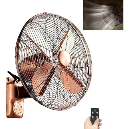 Ventilateur oscillant mural rétro en métal avec télécommande – ventilateur extérieur de 45,7 cm for terrasse, chambre étanche, 3