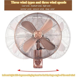 Ventilateur oscillant mural rétro en métal avec télécommande – ventilateur extérieur de 45,7 cm for terrasse, chambre étanche, 3