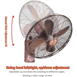 Ventilateur oscillant mural rétro en métal avec télécommande – ventilateur extérieur de 45,7 cm for terrasse, chambre étanche, 3