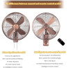 Ventilateur oscillant mural rétro en métal avec télécommande – ventilateur extérieur de 45,7 cm for terrasse, chambre étanche, 3