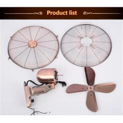 Ventilateur oscillant mural rétro en métal avec télécommande – ventilateur extérieur de 45,7 cm for terrasse, chambre étanche, 3
