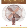 Ventilateur oscillant mural rétro en métal avec télécommande – ventilateur extérieur de 45,7 cm for terrasse, chambre étanche, 3