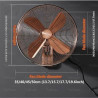 Ventilateur oscillant mural rétro en métal avec télécommande – ventilateur extérieur de 45,7 cm for terrasse, chambre étanche, 3