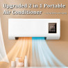 Climatiseur sans conduit, 2 en 1 à fixation murale chaude et froide, super silencieux avec télécommande, installation facile pou