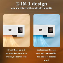 Climatiseur sans conduit, 2 en 1 à fixation murale chaude et froide, super silencieux avec télécommande, installation facile pou