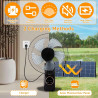 Ventilateur Solaire Mural Silencieux Télécommande, 3 Vitesses Oscillant Avec Minuterie, Inclinaison Réglable, Intérieur Extérieu