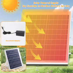 Ventilateur Solaire Mural Silencieux Télécommande, 3 Vitesses Oscillant Avec Minuterie, Inclinaison Réglable, Intérieur Extérieu
