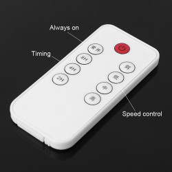 Ventilateur mural alimenté par USB avec télécommande amovible, 4 réglages de vitesse et fonction minuterie pour tente domestique