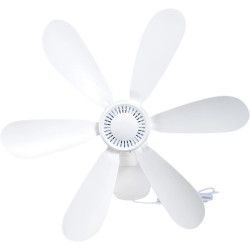 Ventilateur mural alimenté par USB avec télécommande amovible, 4 réglages de vitesse et fonction minuterie pour tente domestique