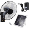Ventilateur Solaire Extérieur Mural Pour Terrasse, 5 Pales 3 Vitesses Oscillant 90°, Télécommande, Pour Chambre Camping Jardin M