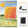 Ventilateur Solaire Extérieur Mural Pour Terrasse, 5 Pales 3 Vitesses Oscillant 90°, Télécommande, Pour Chambre Camping Jardin M
