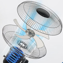 Ventilateur Solaire Extérieur Mural Pour Terrasse, 5 Pales 3 Vitesses Oscillant 90°, Télécommande, Pour Chambre Camping Jardin M