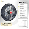 200mm Extracteur d'air Industriel VENTILATEUR Aspiration ventilation ventilateurs axial Mural hélicoïdal mural industriel fenetr