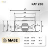 Uzman Ventilateur Axial Industriel RAF200-RAF350, 765-3700 m³/h Mural et de Fenêtre, 230 V (RAF250)