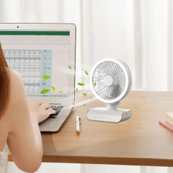 Ventilateur circulaire - Ventilateur mural à télécommande | oscille vers la gauche et la droite, 5 vitesses de vent, éclairage à