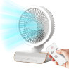 Ventilateur circulaire - Ventilateur mural à télécommande | oscille vers la gauche et la droite, 5 vitesses de vent, éclairage à