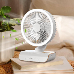 Ventilateur circulaire - Ventilateur mural à télécommande | oscille vers la gauche et la droite, 5 vitesses de vent, éclairage à
