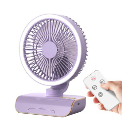 Ventilateur mural silencieux avec télécommande | Pivote à gauche et à droite, 5 vitesses de vent, éclairage à 2 vitesses pour ch