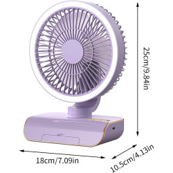 Ventilateur mural silencieux avec télécommande | Pivote à gauche et à droite, 5 vitesses de vent, éclairage à 2 vitesses pour ch