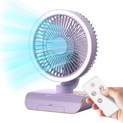Ventilateur mural silencieux avec télécommande | Pivote à gauche et à droite, 5 vitesses de vent, éclairage à 2 vitesses pour ch