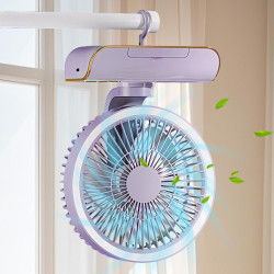 Ventilateur mural silencieux avec télécommande | Pivote à gauche et à droite, 5 vitesses de vent, éclairage à 2 vitesses pour ch